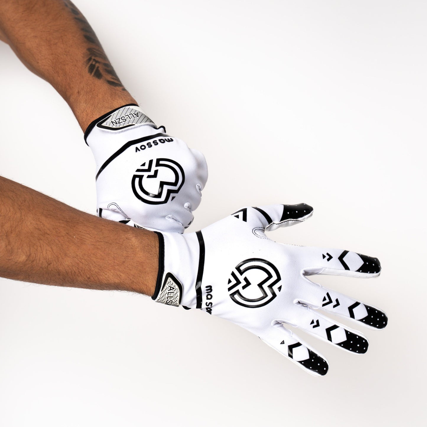 White/Black ALLSZN Receiver Gloves