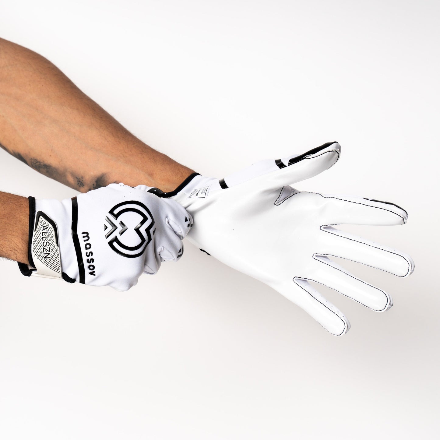 White/Black ALLSZN Receiver Gloves