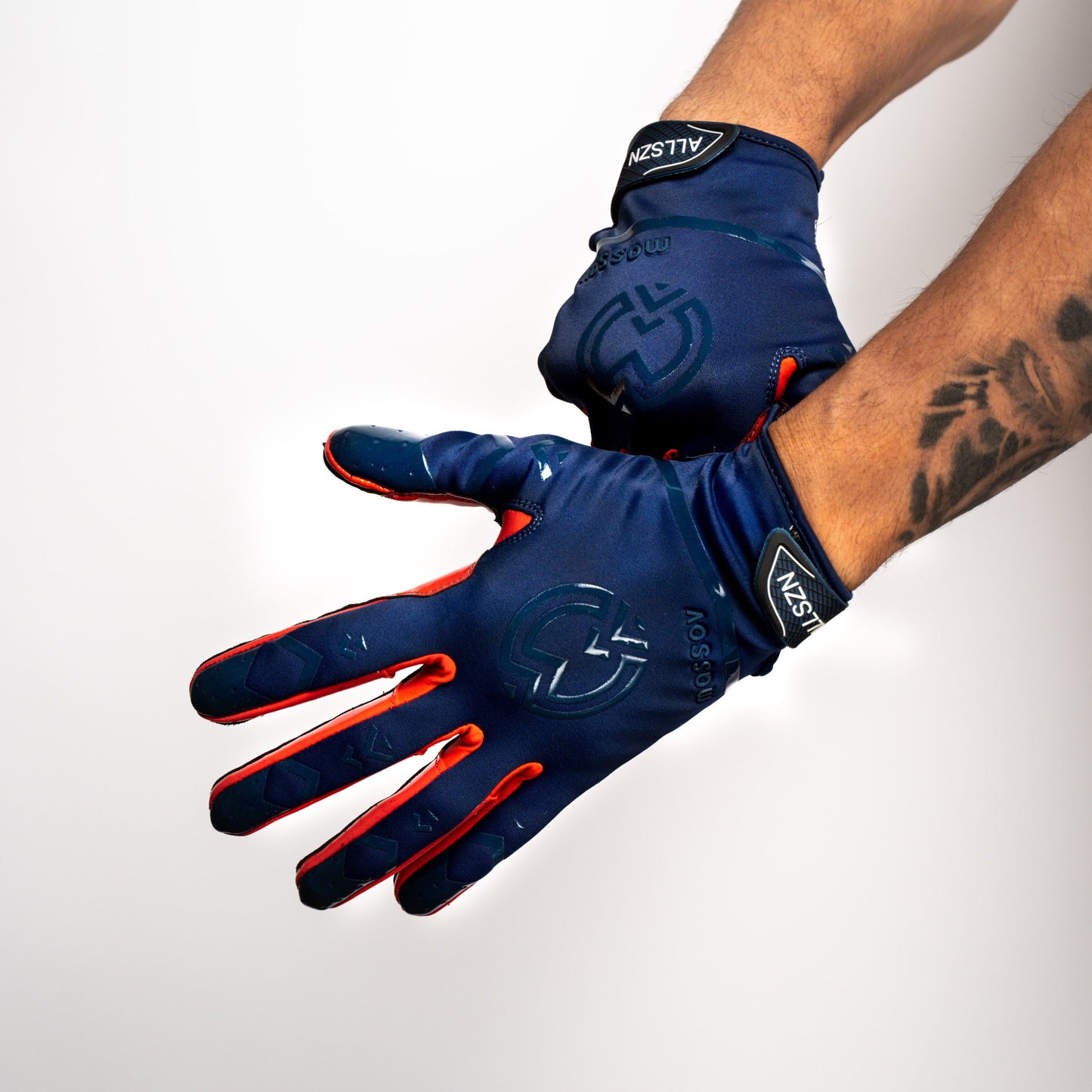 Navy/Red ALLSZN Receiver Gloves