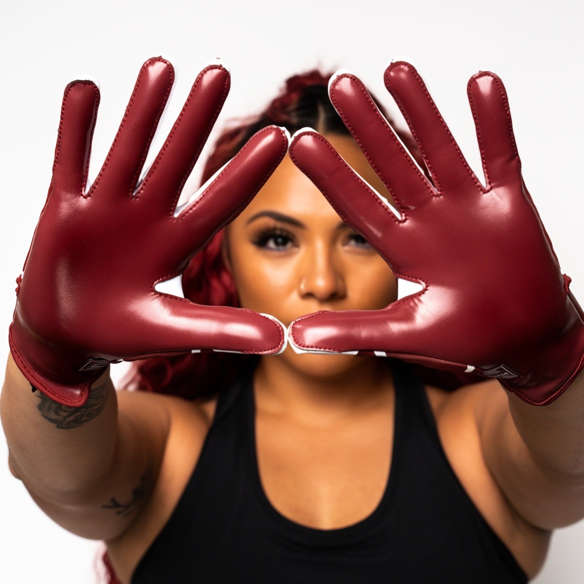 Burgundy ALLSZN Receiver Gloves