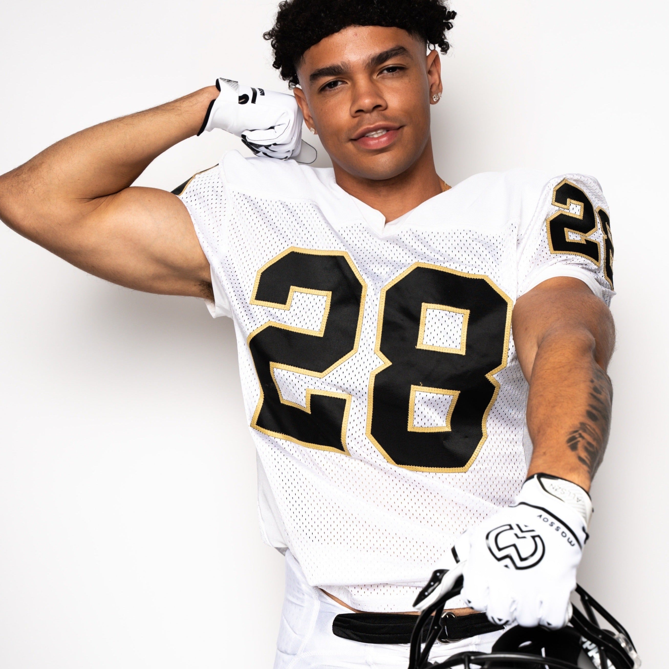 White/Black ALLSZN Receiver Gloves