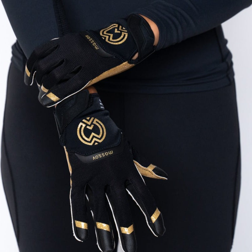 Black & Gold EVO2 Football Gloves