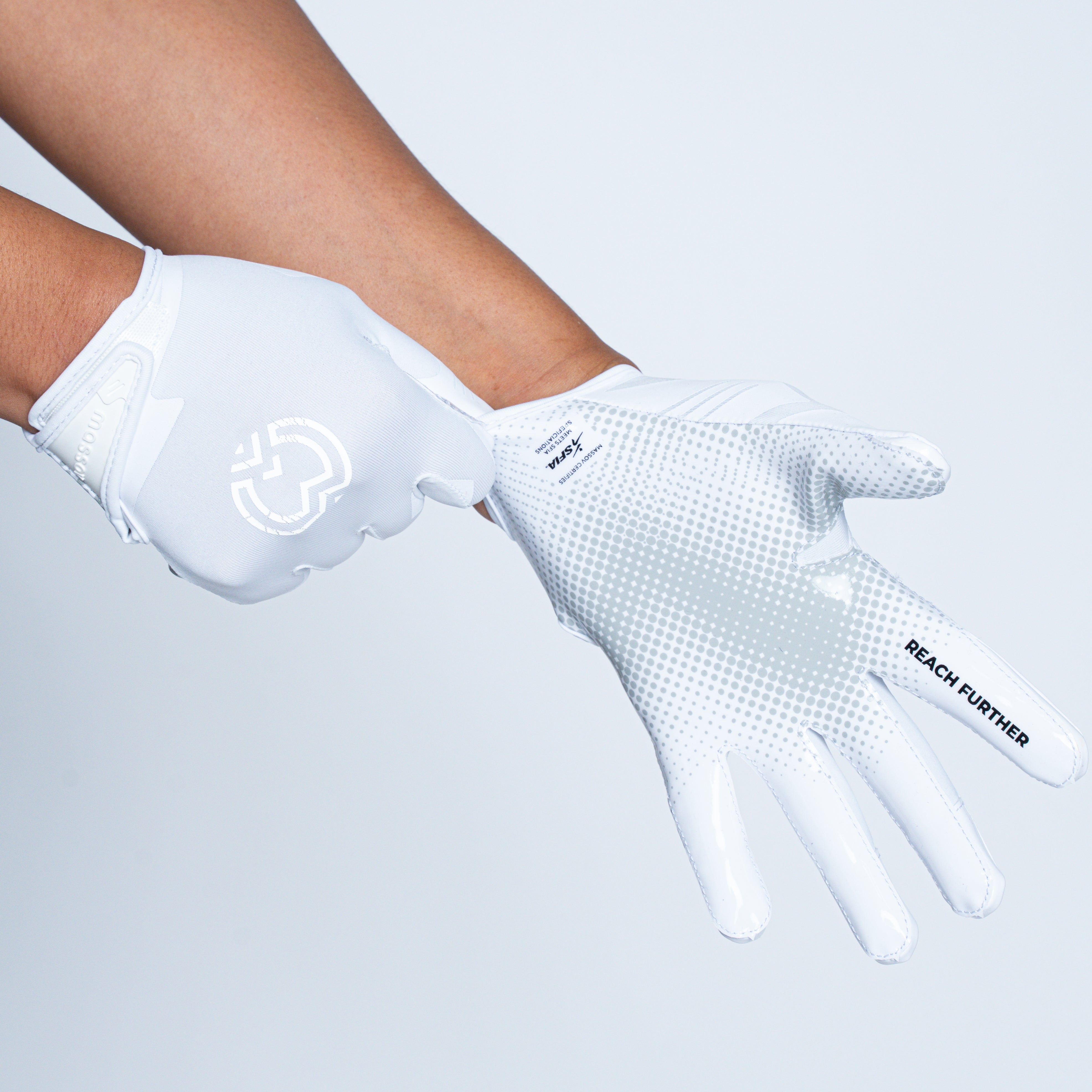 VPRO3 White Receiver Football Gloves