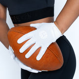 White VPRO3 Football Gloves