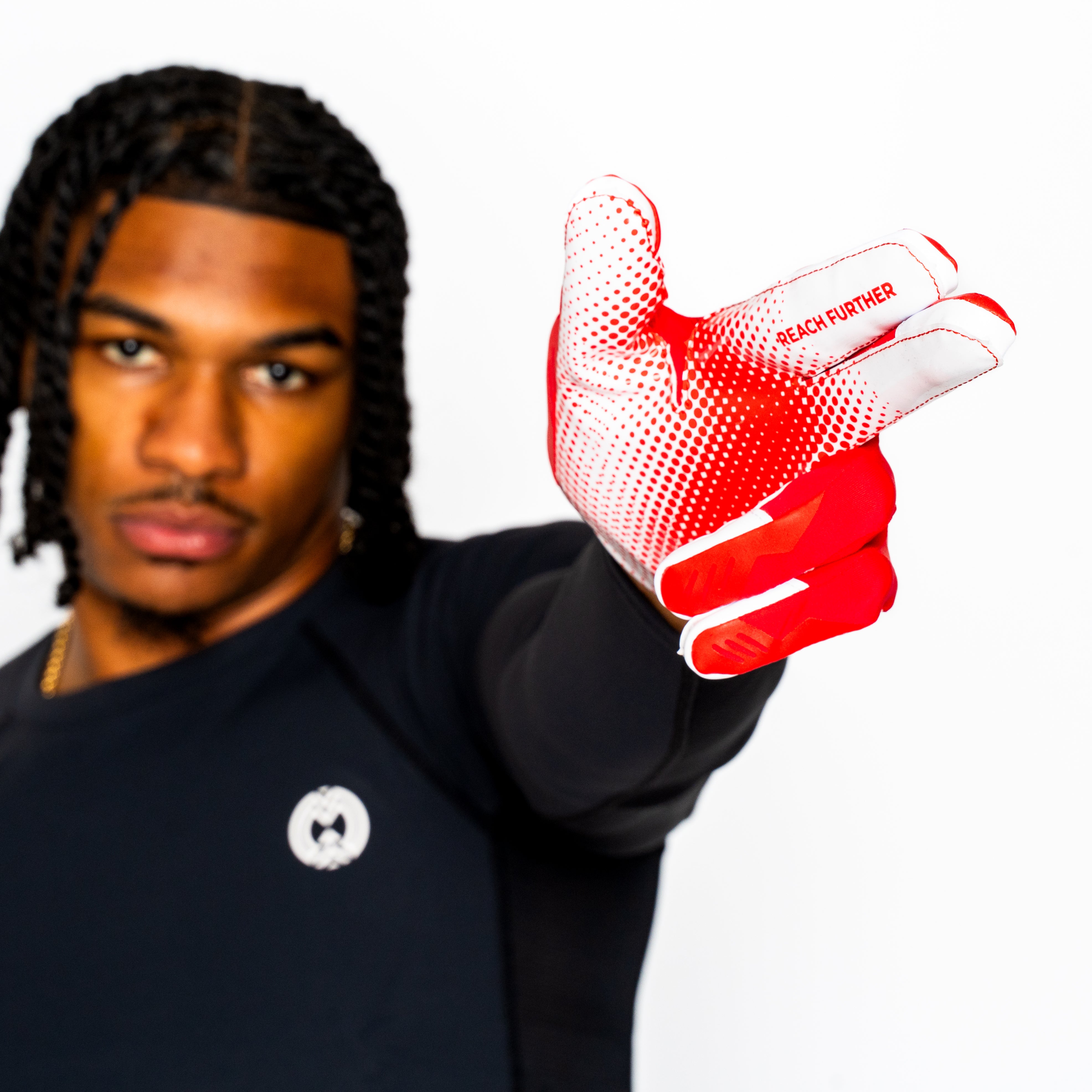 VPRO3 Red Receiver Football Gloves