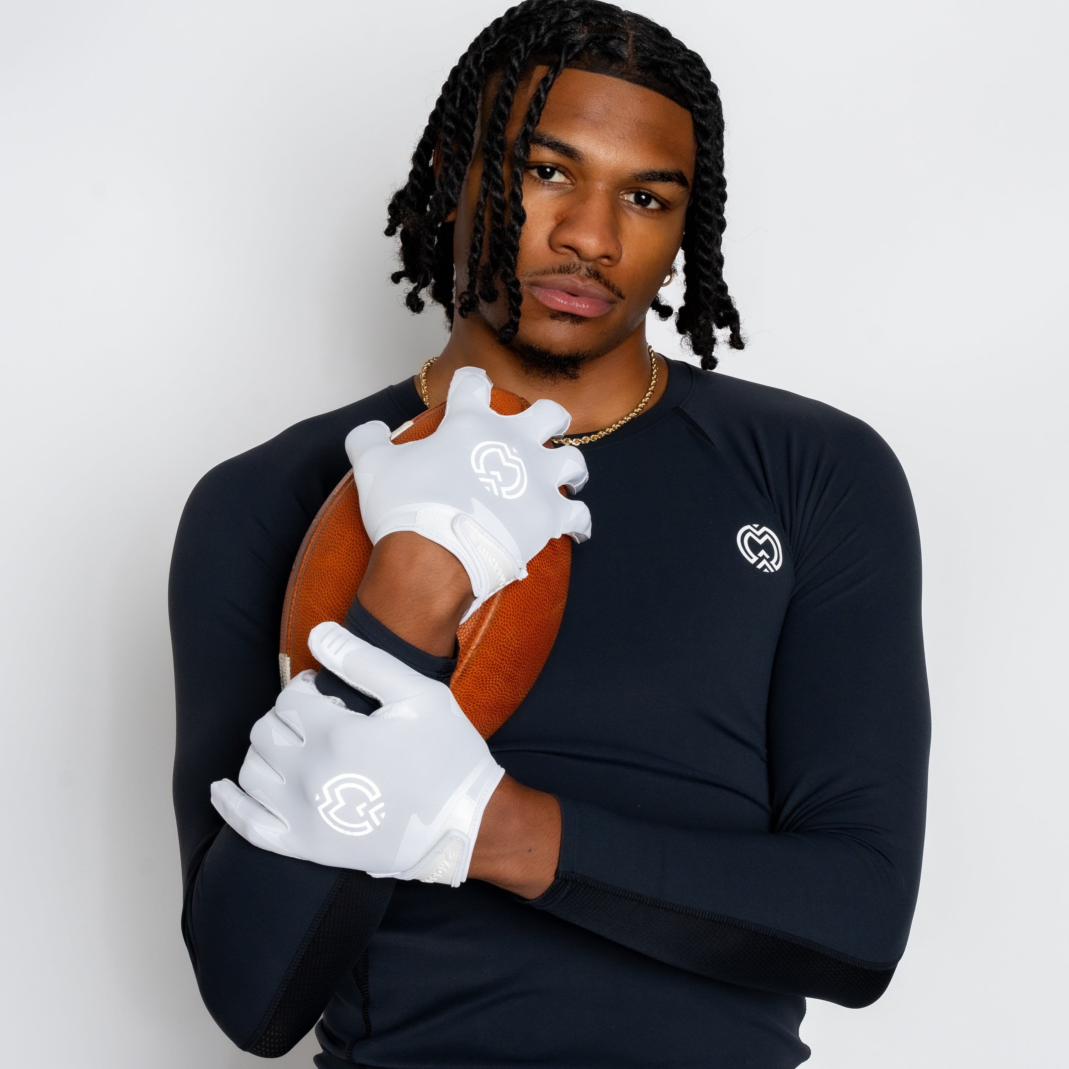 VPRO3 White Receiver Football Gloves