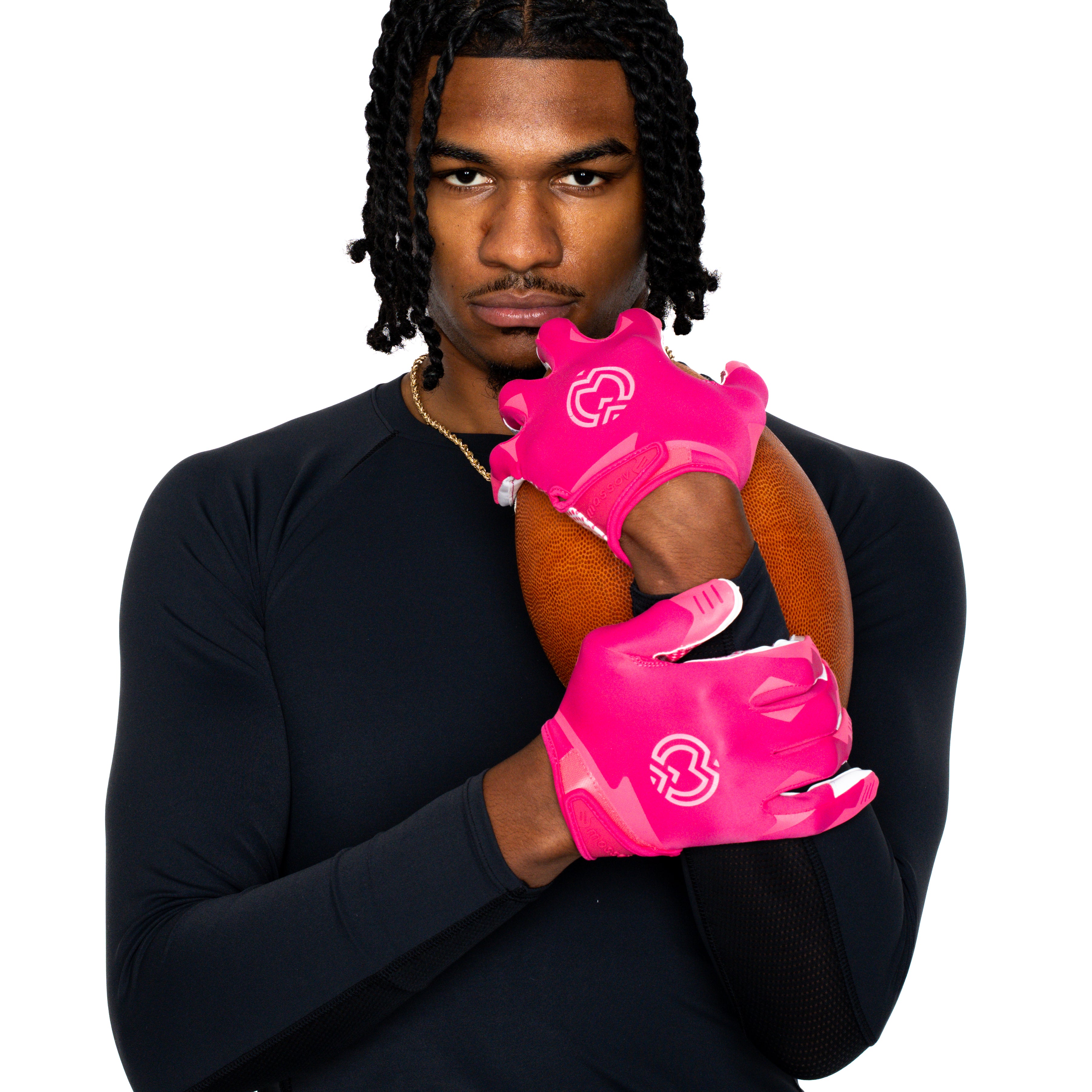 VPRO3 Pink Receiver Football Gloves