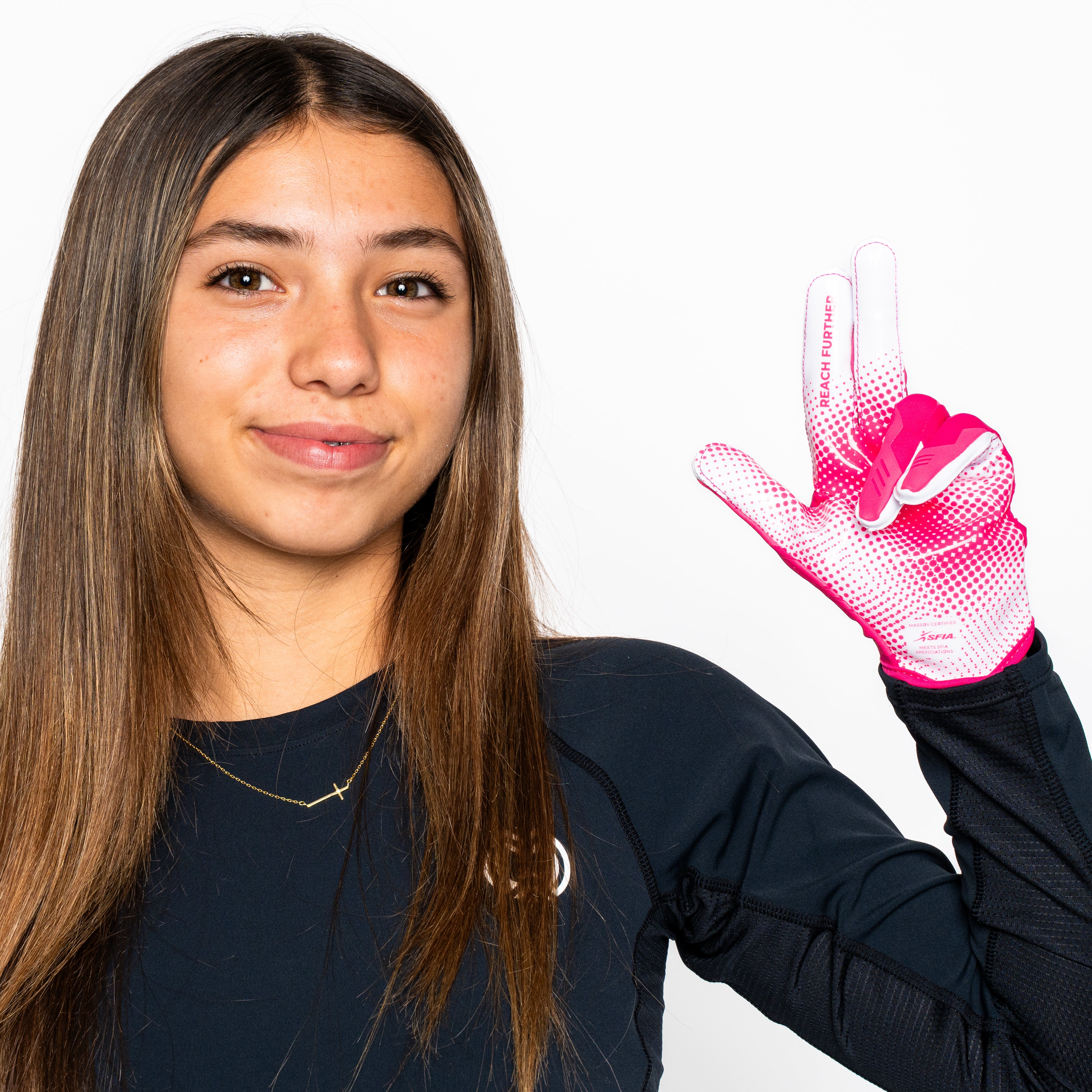 VPRO3 Pink Receiver Football Gloves