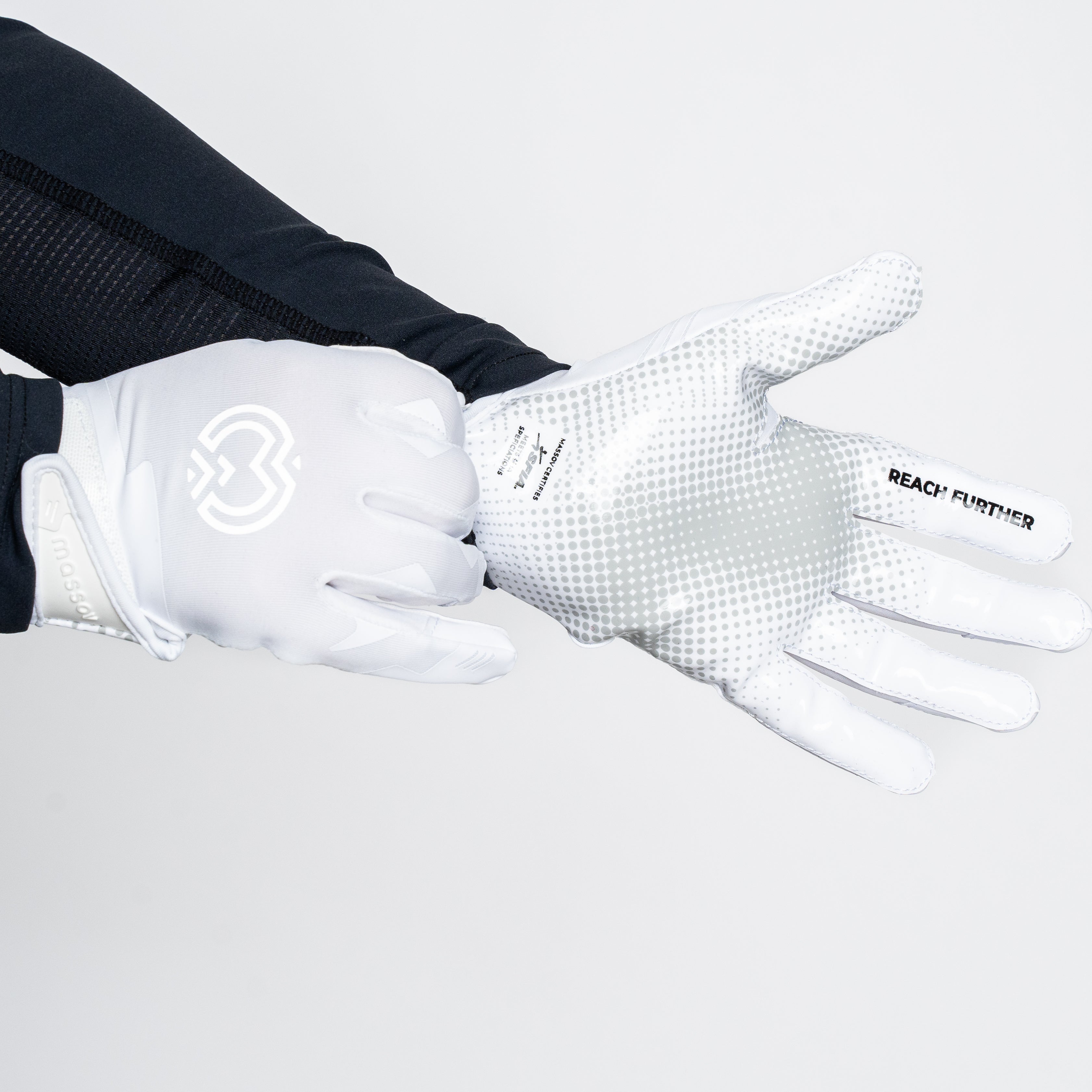 VPRO3 White Receiver Football Gloves