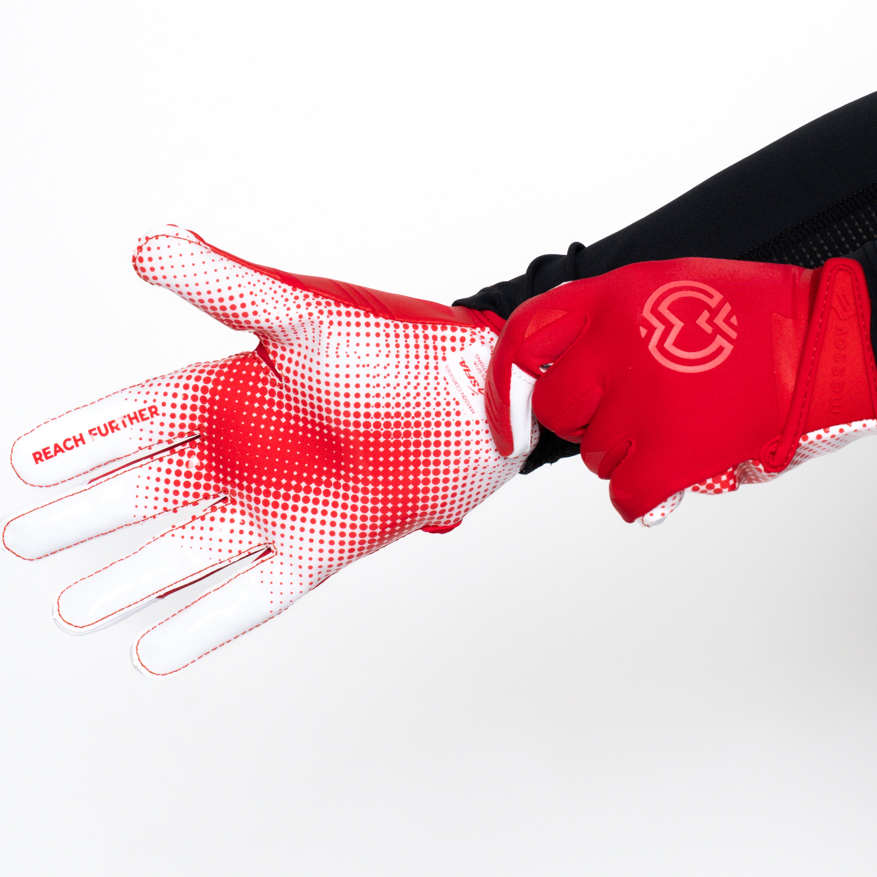 VPRO3 Red Receiver Football Gloves