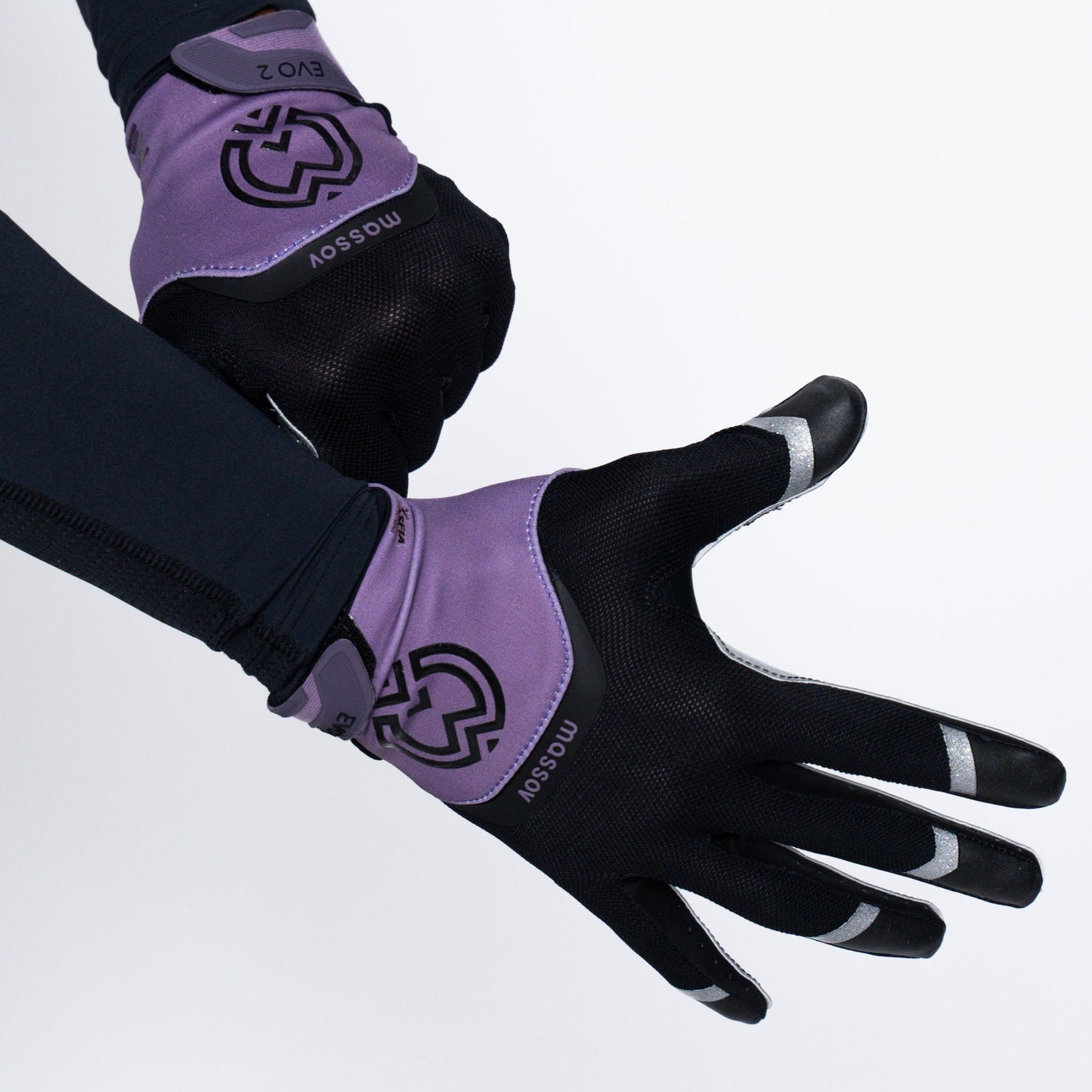 Purple & Silver EVO2 Football Gloves