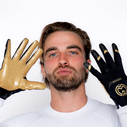 Black & Gold EVO2 Football Gloves