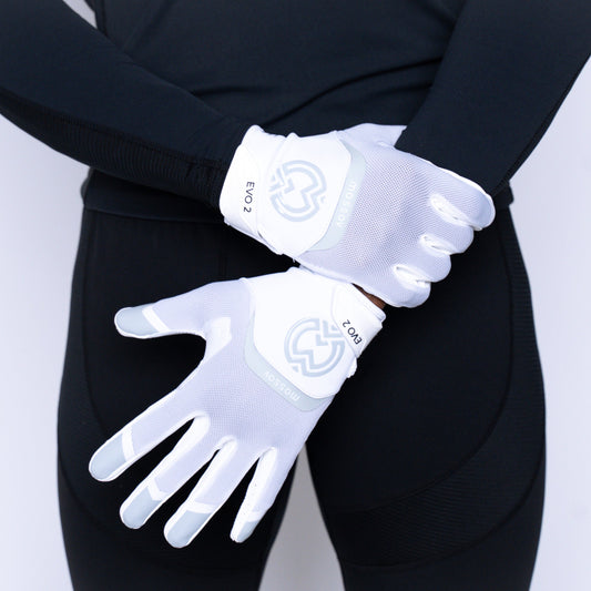 Polar White EVO2 Football Gloves